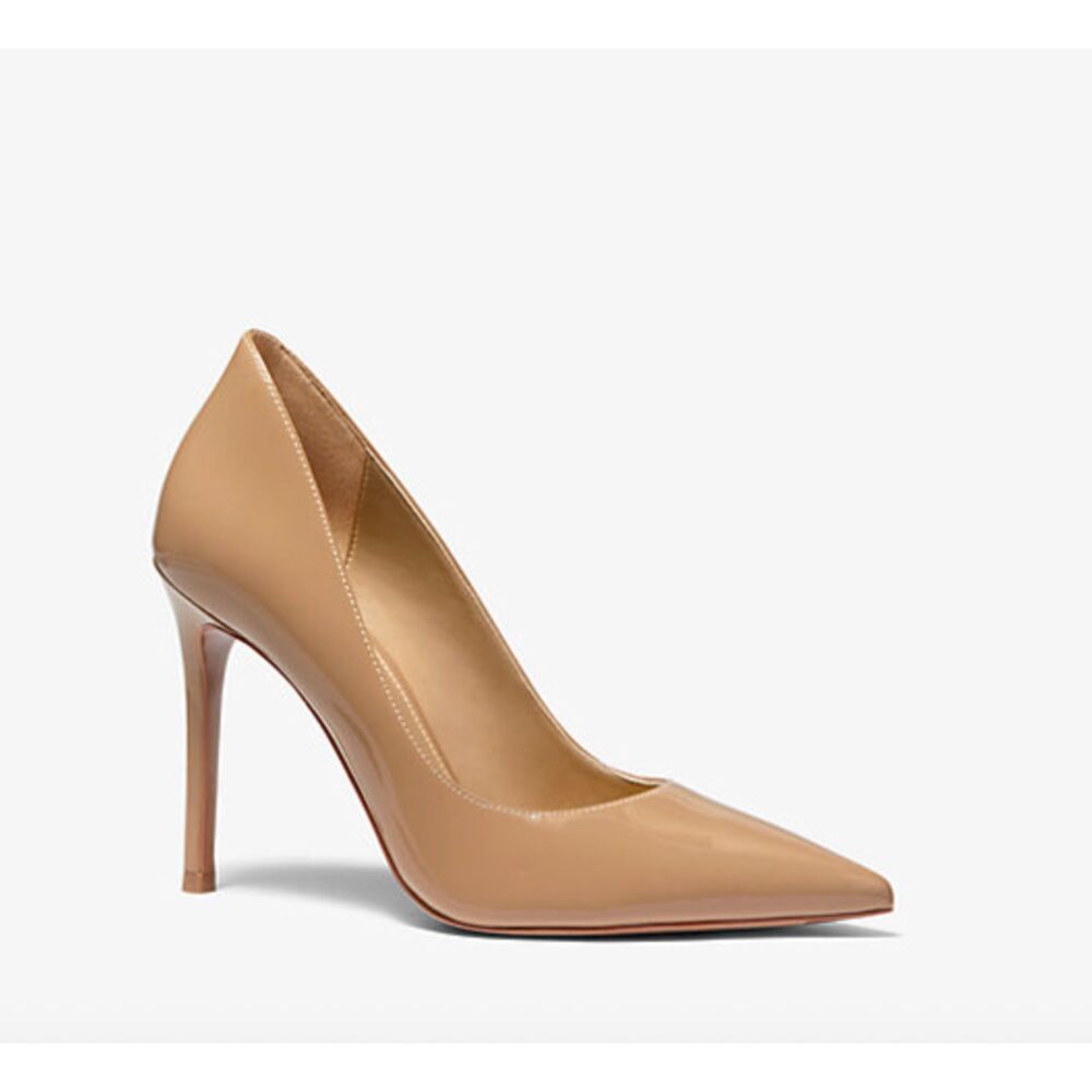 MICHAEL MICHAEL KORS Keke Patent Leather Pointed Toe Pump Toffee Sz 9